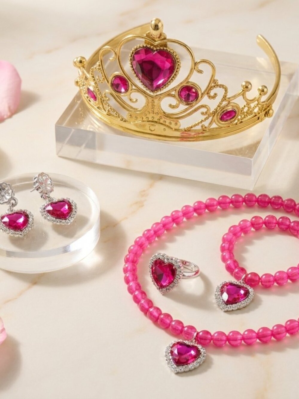 Pink Princess Dress Set with Tiara set - Picture 3 of 10
